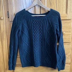 GAP Gray Fisherman Cable Sweater Size M